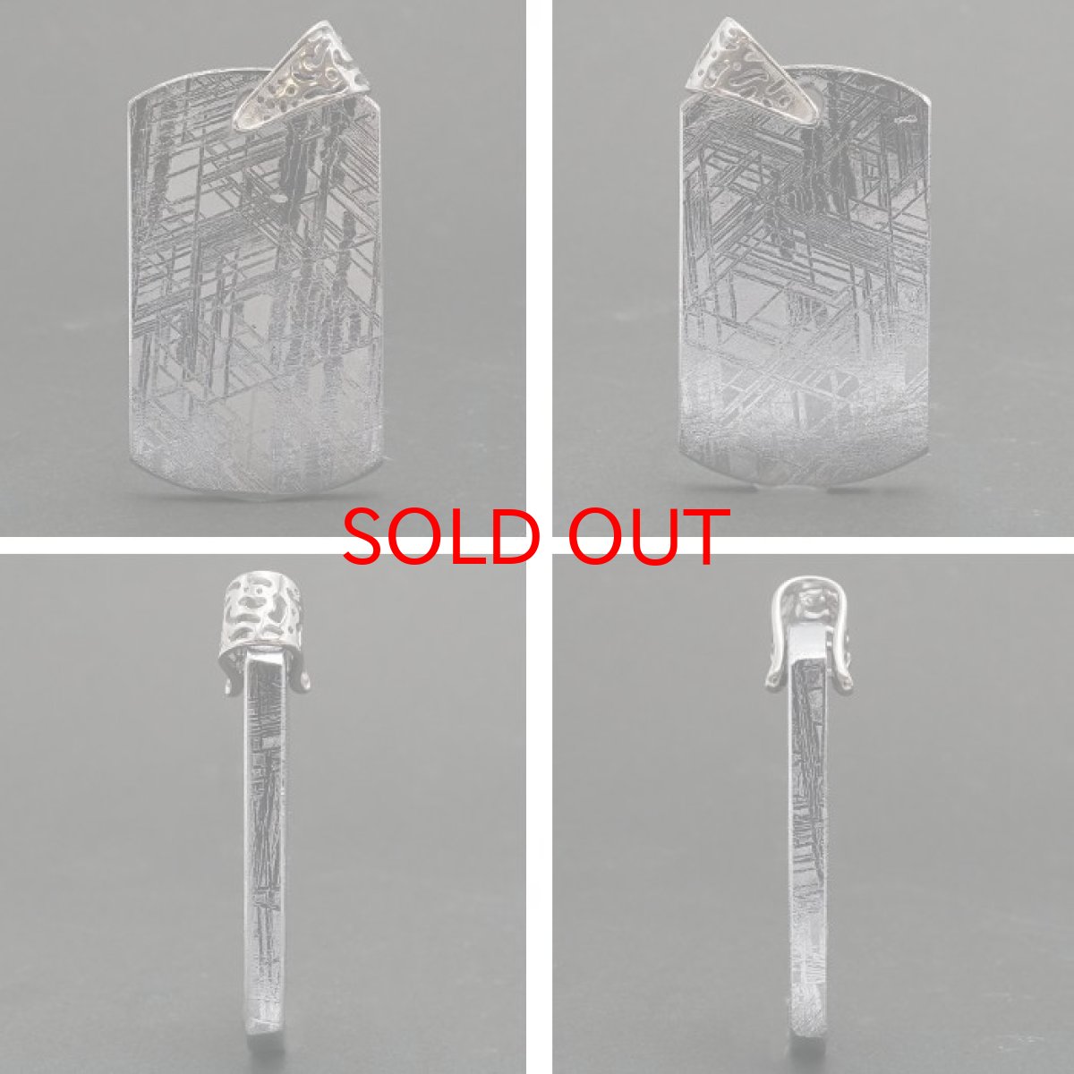 画像2: 【一点物】 ギベオン プレート 隕石 gibeon シルバー 真鍮 ペンダントトップ 天然石 パワーストーン カラーストーン プラチナ (2)