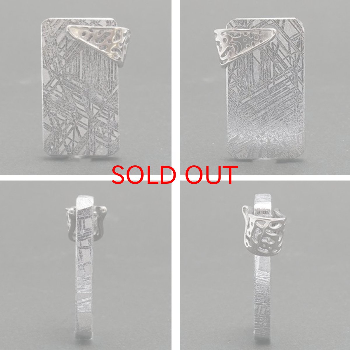 画像2: 【一点物】 ギベオン プレート 隕石 gibeon シルバー 真鍮 ペンダントトップ 天然石 パワーストーン カラーストーン プラチナ (2)