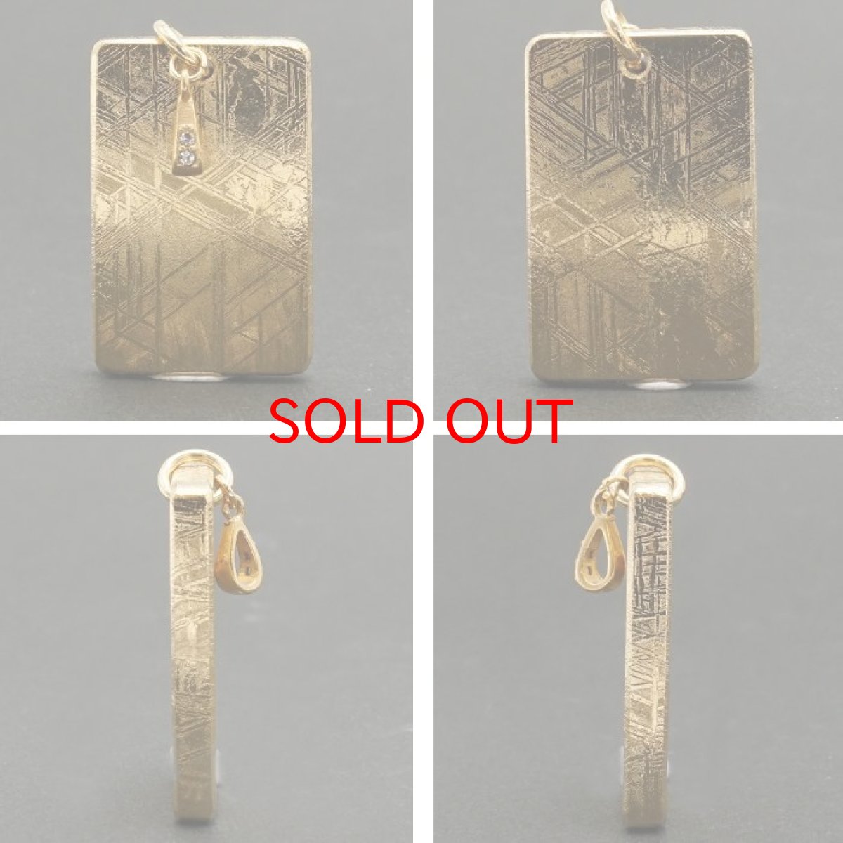 画像2: 【一点物】 ギベオン プレート 隕石 gibeon Gold ゴールド ペンダントトップ ST ステンレス 天然石 パワーストーン カラーストーン (2)