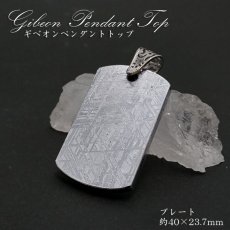 画像1: 【一点物】 ギベオン プレート 隕石 gibeon シルバー 真鍮 ペンダントトップ 天然石 パワーストーン カラーストーン　プラチナ (1)