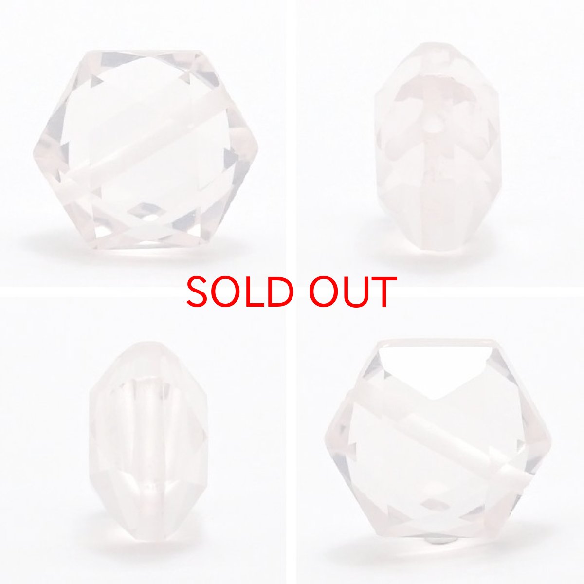 画像2: 天然石 六角形ビーズ ローズクォーツ 13×11mm マダガスカル産 六角形 横穴貫通 穴あき ビーズ オリジナルアクセサリー ハンドメイド材料 【 一粒売り 】 パワーストーン お守り 浄化 カラーストーン (2)