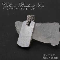 画像1: 【一点物】 ギベオン プレート 隕石 gibeon シルバー 真鍮 ペンダントトップ 天然石 パワーストーン カラーストーン　プラチナ (1)