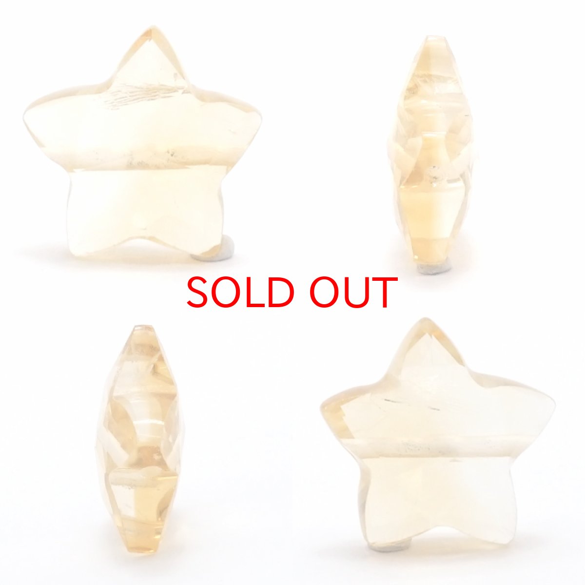 画像2: 天然石 星型ビーズ シトリン 12×12mm ブラジル産 【 一点もの 】 星型 横穴貫通 穴あき ビーズ 星 スター オリジナルアクセサリー ハンドメイド材料 【 一粒売り 】 パワーストーン お守り 浄化 カラーストーン (2)