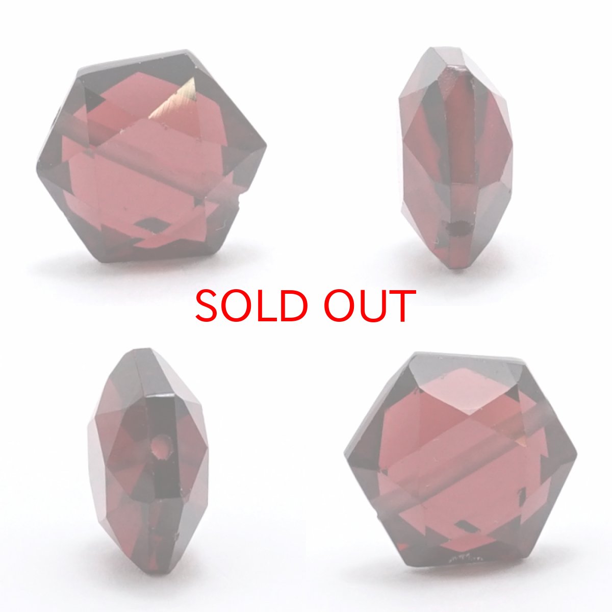 画像2: 天然石 六角形ビーズ ガーネット 12×10mm ブラジル産 【 一点もの 】 六角形 横穴貫通 穴あき ビーズ オリジナルアクセサリー ハンドメイド材料 【 一粒売り 】 パワーストーン お守り 浄化 カラーストーン (2)