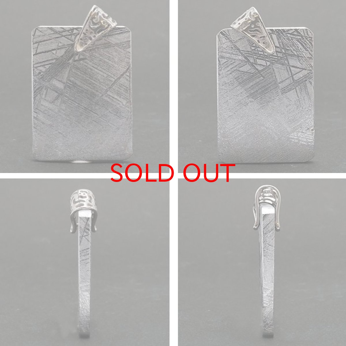 画像2: 【一点物】 ギベオン プレート 隕石 gibeon シルバー 真鍮 ペンダントトップ 天然石 パワーストーン カラーストーン プラチナ (2)