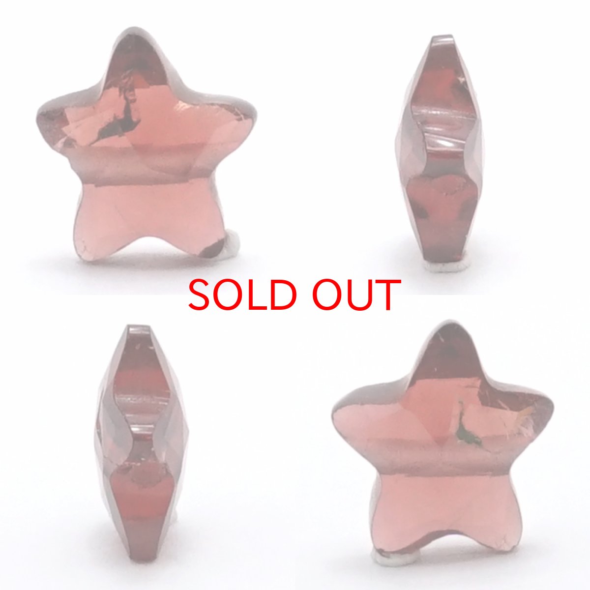 画像2: 天然石 星型ビーズ ガーネット 7×7mm ブラジル産 【 一点もの 】 星型 横穴貫通 穴あき ビーズ 星 スター オリジナルアクセサリー ハンドメイド材料 【 一粒売り 】 パワーストーン お守り 浄化 カラーストーン (2)