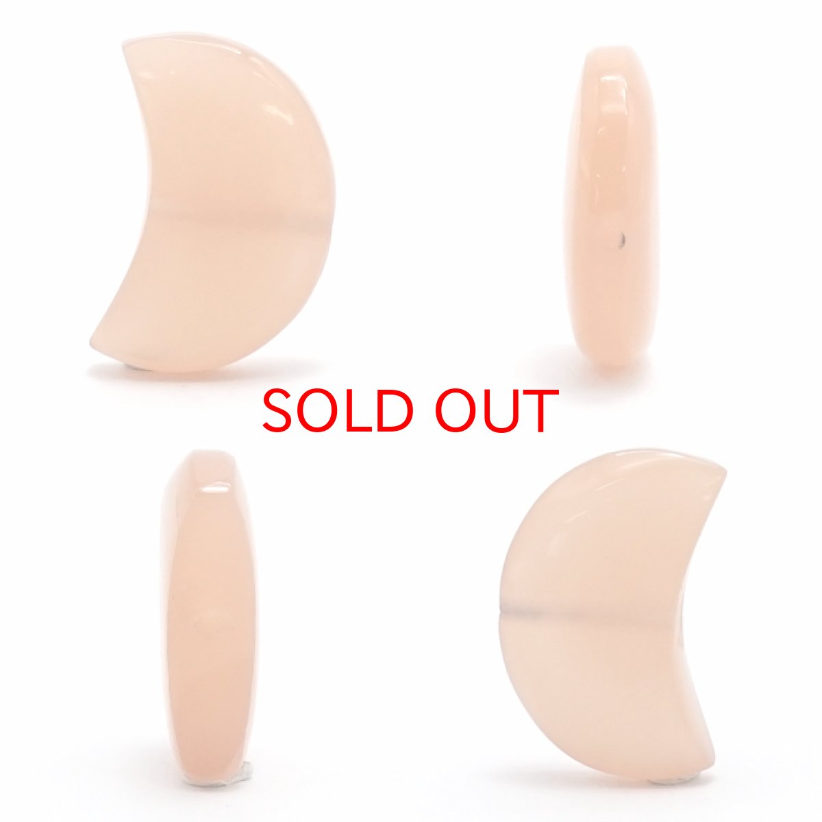 画像2: 天然石 月型ビーズ オレンジムーンストーン 16×9mm スリランカ産 月型 横穴貫通 穴あき ビーズ 月 ムーン オリジナルアクセサリー ハンドメイド材料 【 一粒売り 】 パワーストーン お守り 浄化 カラーストーン (2)