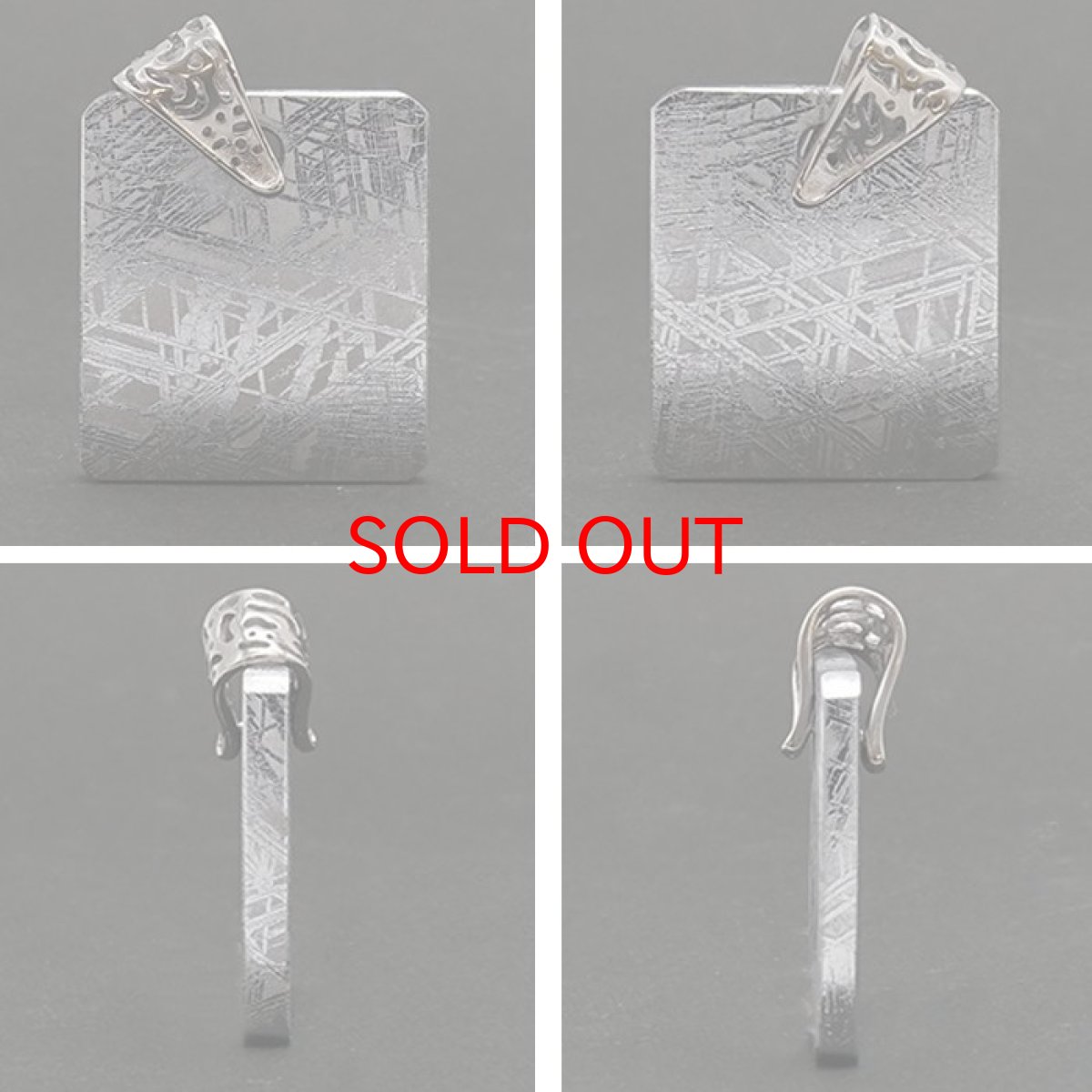 画像2: 【一点物】 ギベオン プレート 隕石 gibeon シルバー 真鍮 ペンダントトップ 天然石 パワーストーン カラーストーン プラチナ (2)