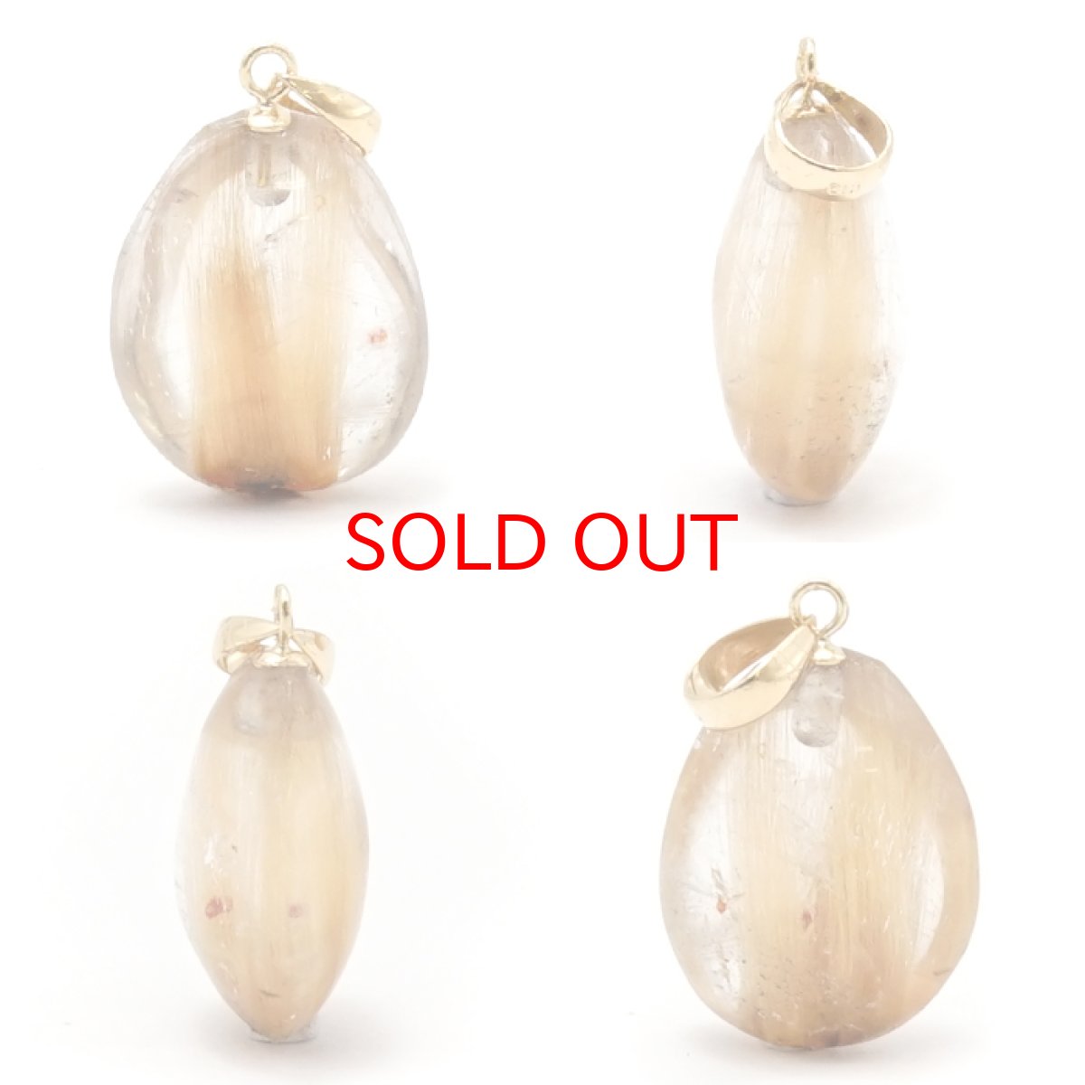 画像2: ラビットヘアールチル ペンダントトップ K18 ブラジル産 【 1点もの 】 金紅石入り水晶 黄金色 日本製 ゴールド ルチル ネックレス ペンダント 浄化 お守り 天然石 パワーストーン カラーストーン (2)