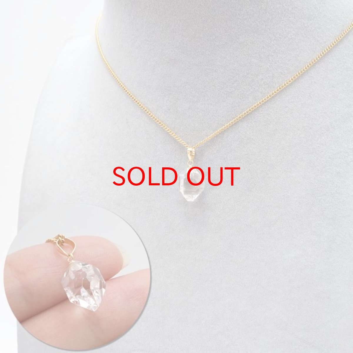 画像9: ハーキマーダイヤモンド ペンダントトップ K18 アメリカ産 ドリームクリスタル ダイヤモンド 水晶 出産御守り 稀少価値 【 一点もの 】 日本製 天然石アクセサリー ペンダント トップ ネックレス 【 送料無料 】 パワーストーン 浄化 お守り 天然石 (9)