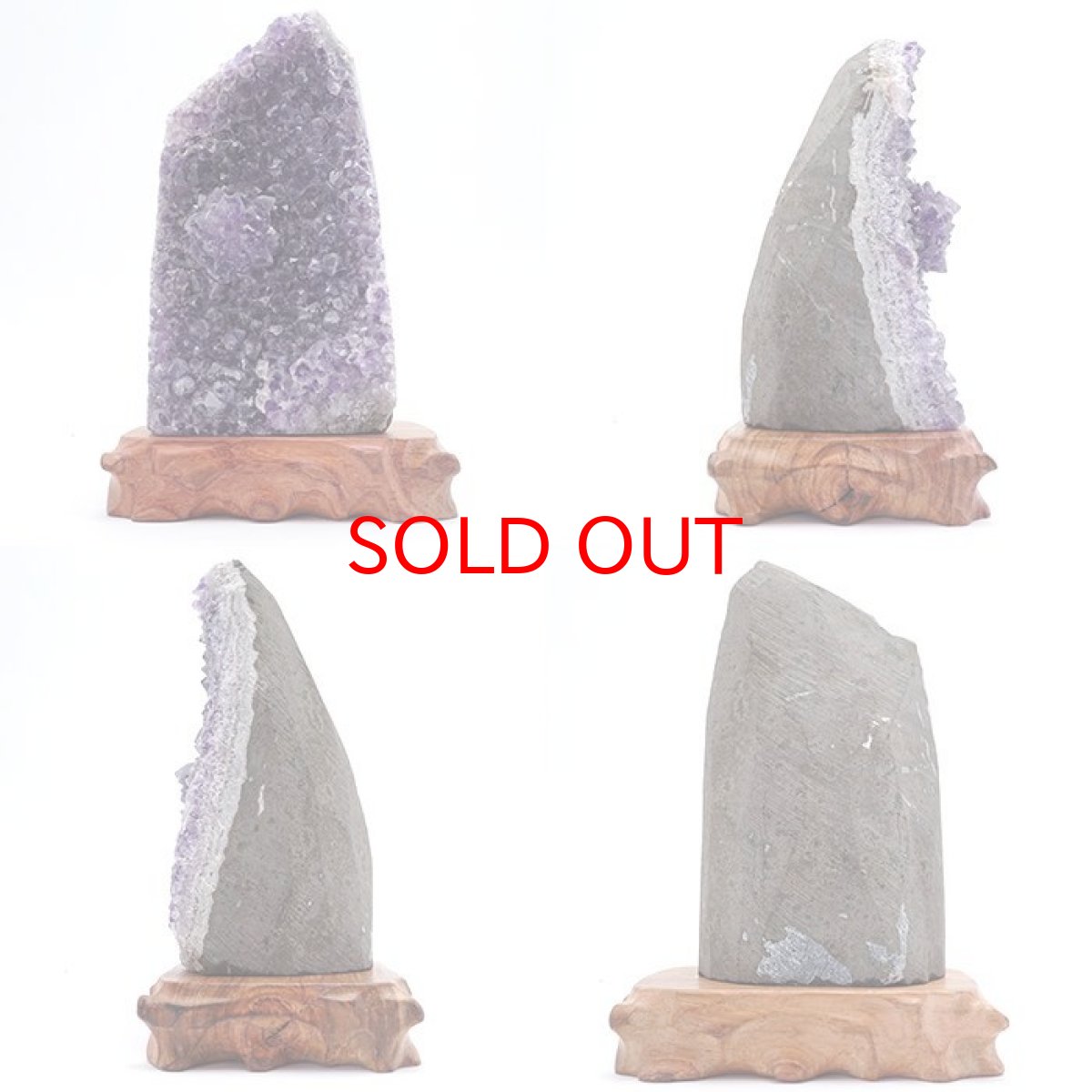 画像3: アメジスト原石 木製 台座付き 約1289g ウルグアイ産 【 一点物 】 アメジスト 原石  2月誕生石 クラスター 天然石 パワーストーン 紫 パープル 紫水晶 amethyst 風水 置物 浄化 カラーストーン (3)