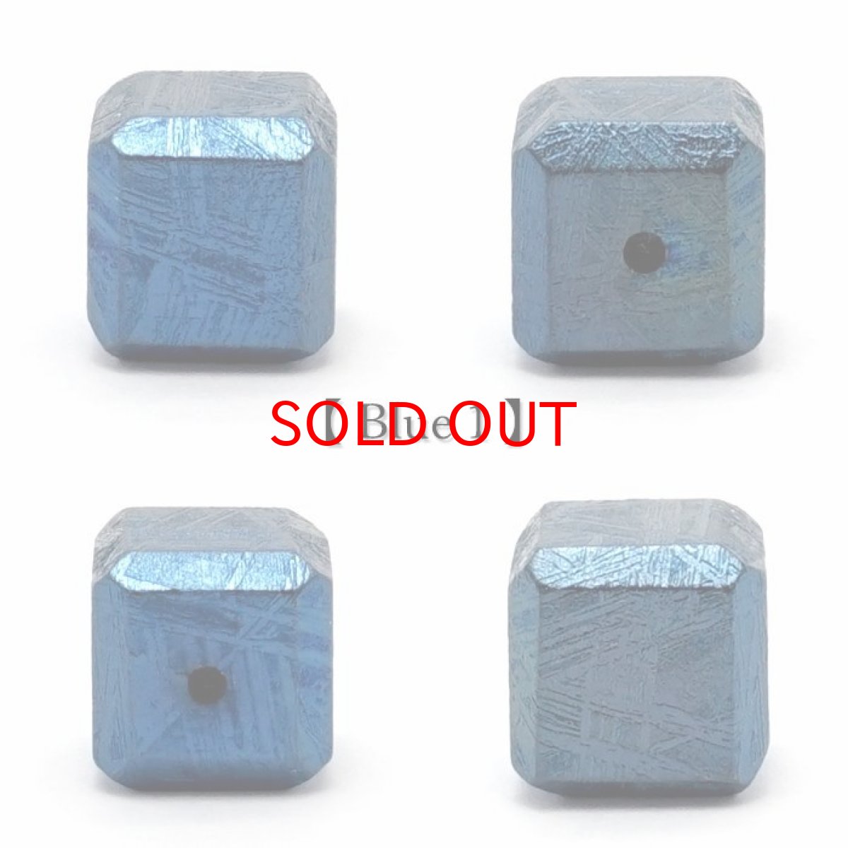 画像7: 【20%OFFセール】 【 一点物 】 ギベオン ビーズ 8mm 正方形 バラ石 貫通穴 メッキ加工 ナミビア産 隕石 天然石 パワーストーン カラーストーン (7)