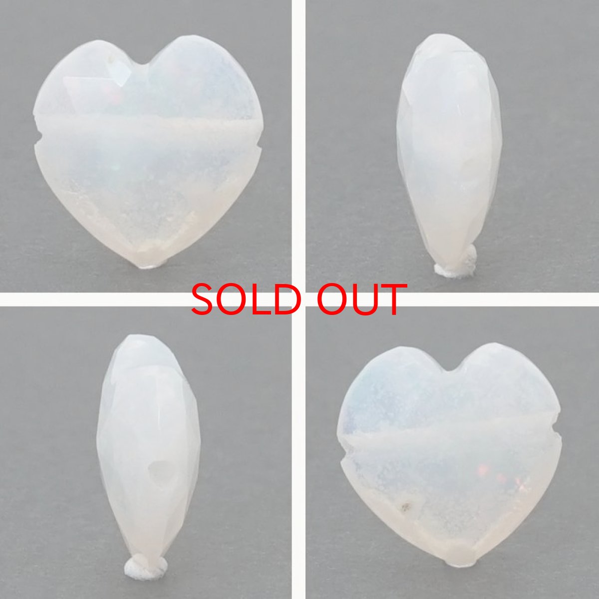 画像2: 天然石 ハート型ビーズ オパール 9×9mm エチオピア産 【 一点もの 】 ハート型 横穴貫通 穴あき ビーズ ハート オリジナルアクセサリー ハンドメイド材料 【 一粒売り 】 パワーストーン お守り 浄化 カラーストーン (2)