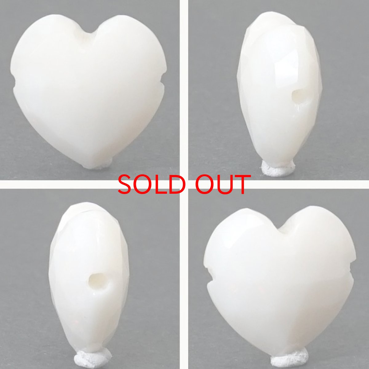 画像2: 天然石 ハート型ビーズ オパール 10×10mm エチオピア産 【 一点もの 】 ハート型 横穴貫通 穴あき ビーズ ハート オリジナルアクセサリー ハンドメイド材料 【 一粒売り 】 パワーストーン お守り 浄化 カラーストーン (2)