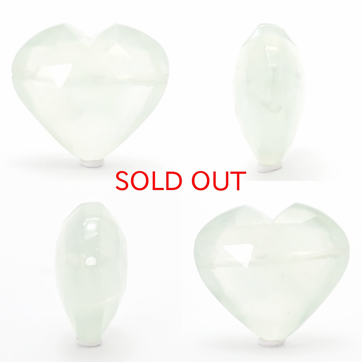 画像2: 天然石 ハート型ビーズ プレナイト 18×20mm オーストラリア産 【 一点もの 】 ハート型 横穴貫通 穴あき ビーズ ハート オリジナルアクセサリー ハンドメイド材料 【 一粒売り 】 パワーストーン お守り 浄化 カラーストーン (2)