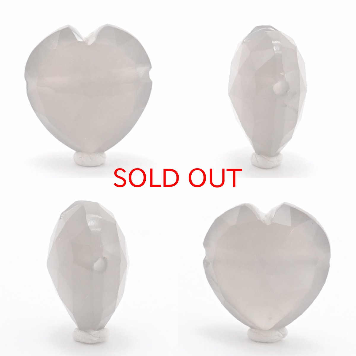 画像2: 天然石 ハート型ビーズ グレームーンストーン 10×10mm スリランカ産 【 一点もの 】 ハート型 横穴貫通 穴あき ビーズ ハート オリジナルアクセサリー ハンドメイド材料 【 一粒売り 】 パワーストーン お守り 浄化 カラーストーン (2)