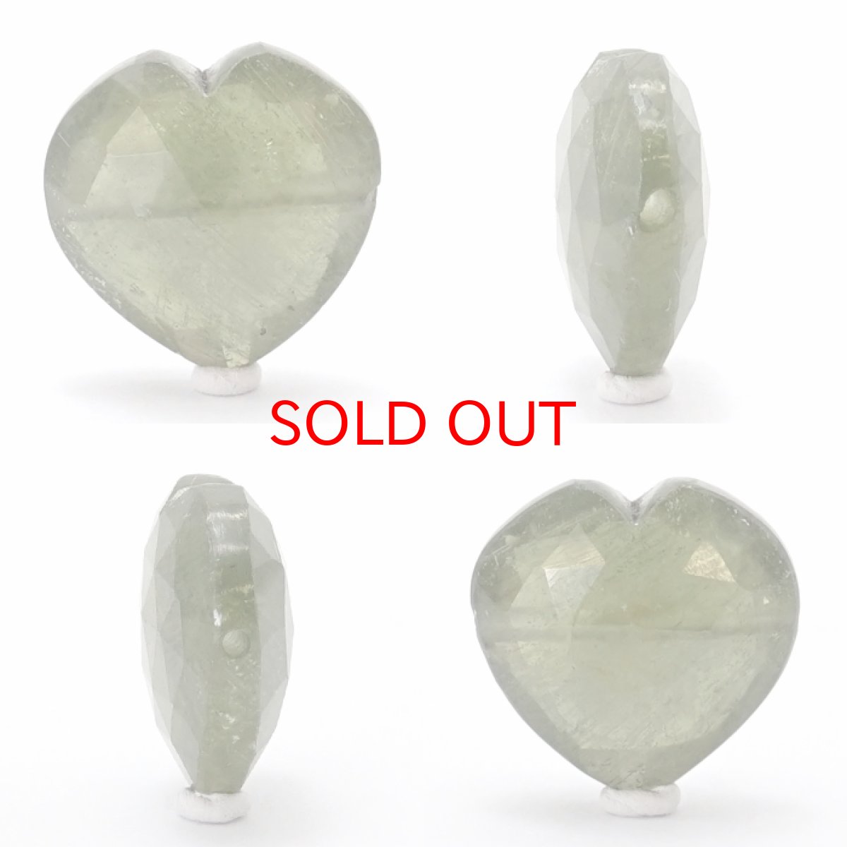 画像2: 天然石 ハート型ビーズ グリーンサファイア 13×13mm マダガスカル産 【 一点もの 】 ハート型 横穴貫通 穴あき ビーズ ハート オリジナルアクセサリー ハンドメイド材料 【 一粒売り 】 パワーストーン お守り 浄化 カラーストーン (2)