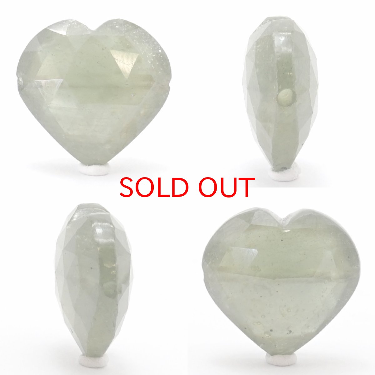 画像2: 天然石 ハート型ビーズ グリーンサファイア 15×15mm マダガスカル産 【 一点もの 】 ハート型 横穴貫通 穴あき ビーズ ハート オリジナルアクセサリー ハンドメイド材料 【 一粒売り 】 パワーストーン お守り 浄化 カラーストーン (2)