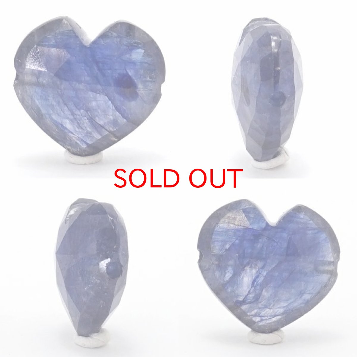 画像2: 天然石 ハート型ビーズ ブルーサファイア 11×12mm スリランカ産 【 一点もの 】 サファイア ハート 横穴貫通 穴あき ビーズ オリジナルアクセサリー ハンドメイド材料 【 一粒売り 】 パワーストーン お守り 浄化 カラーストーン (2)