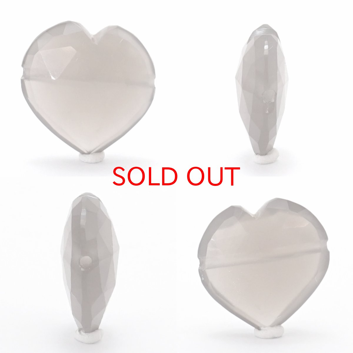 画像2: 天然石 ハート型ビーズ グレームーンストーン 13×13mm スリランカ産 【 一点もの 】 ハート型 横穴貫通 穴あき ビーズ ハート オリジナルアクセサリー ハンドメイド材料 【 一粒売り 】 パワーストーン お守り 浄化 カラーストーン (2)