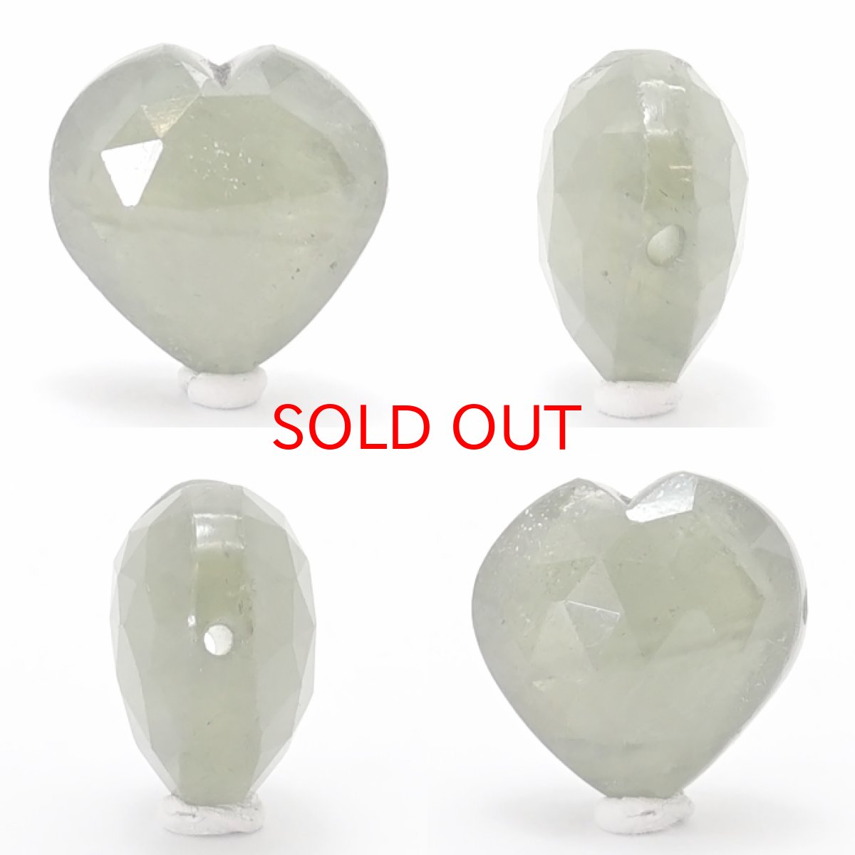 画像2: 天然石 ハート型ビーズ グリーンサファイア 11×11mm マダガスカル産 【 一点もの 】 ハート型 横穴貫通 穴あき ビーズ ハート オリジナルアクセサリー ハンドメイド材料 【 一粒売り 】 パワーストーン お守り 浄化 カラーストーン (2)