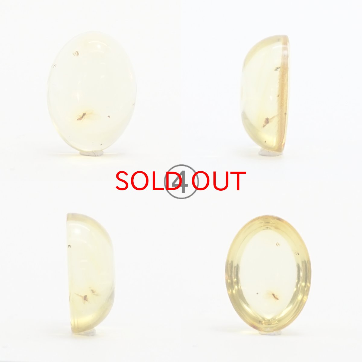 画像8: 【一点物】天然琥珀 天然カリビアンアンバー ルース【虫入り】 カリブ海周辺産 ゴールド 長寿 太陽 天然石 パワーストーン カラーストーン (8)