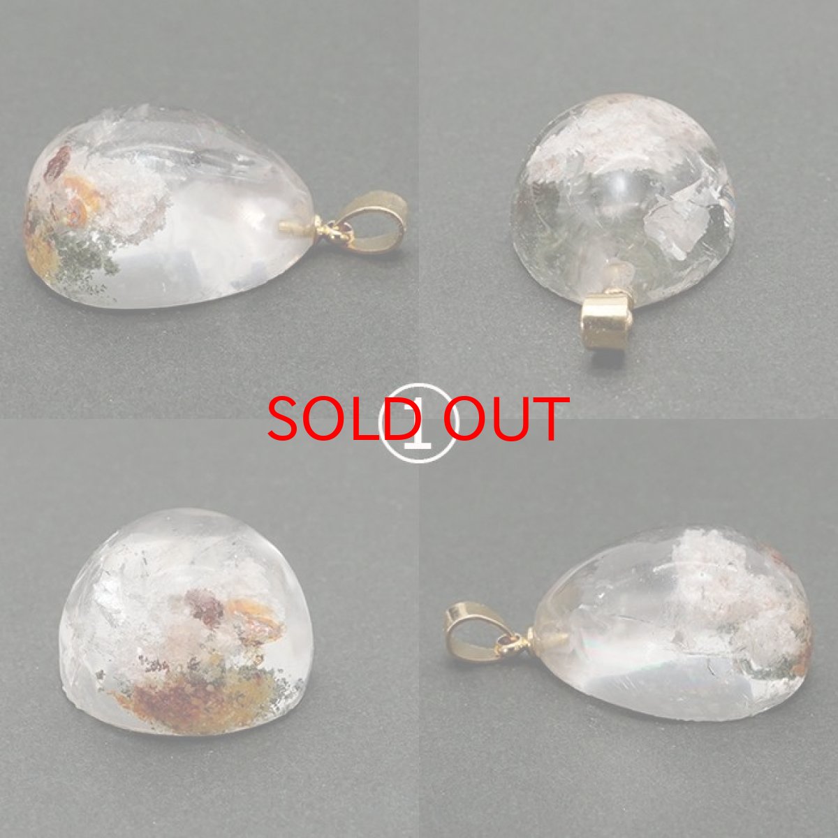 画像2: ガーデンクォーツ 原石 ペンダントトップ ステンレス ブラジル産 ドロップ型 Garden quartz 庭園水晶  誕生石 天然石 pendant ネックレス カラーストーン ゴールド シルバー (2)