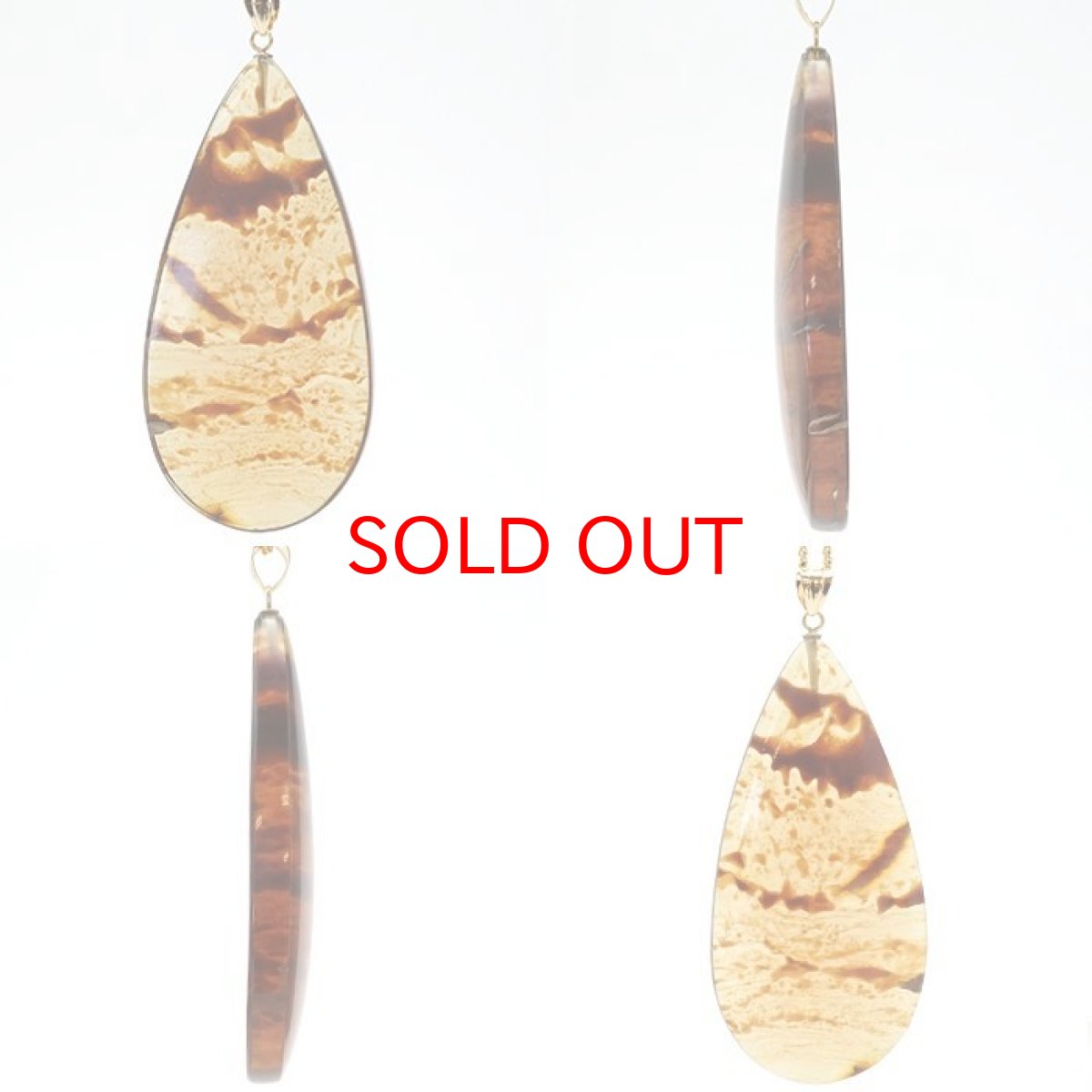 画像2: スマトラアンバー ペンダントトップ インドネシア産 スマトラ産 K18 TOP コールド トップ 【 一点もの 】amber アンバー スマトラ琥珀 ブルーアンバー 植物の化石 天然石 パワーストーン カラーストーン (2)