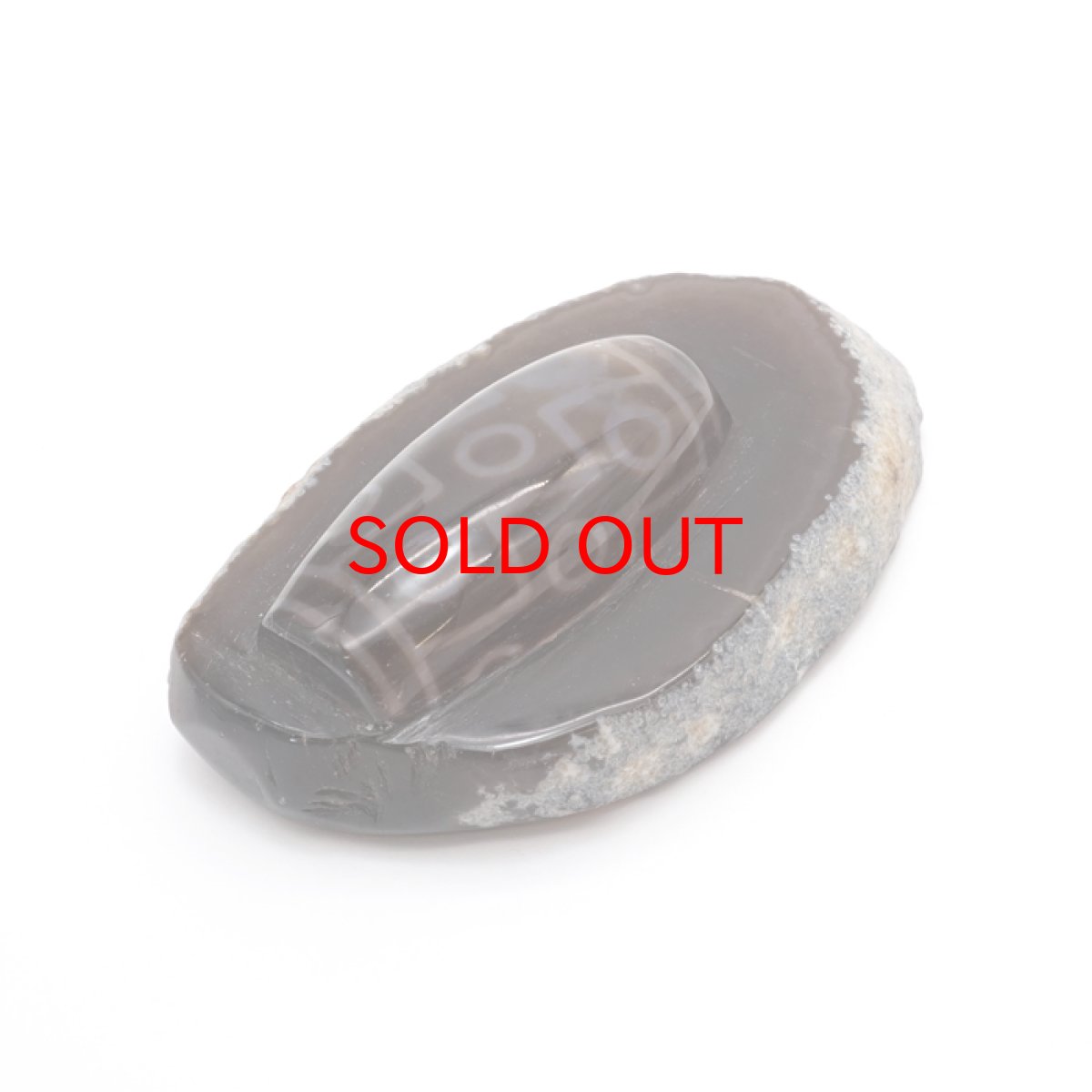 画像3: 【20%OFFセール】 【 一点もの 】 瑪瑙 天珠 原石 切り出し 置き物 チベット産 台座付き アゲート メノウ めのう ジオード オーナメント 天然石 パワーストーン カラーストーン (3)