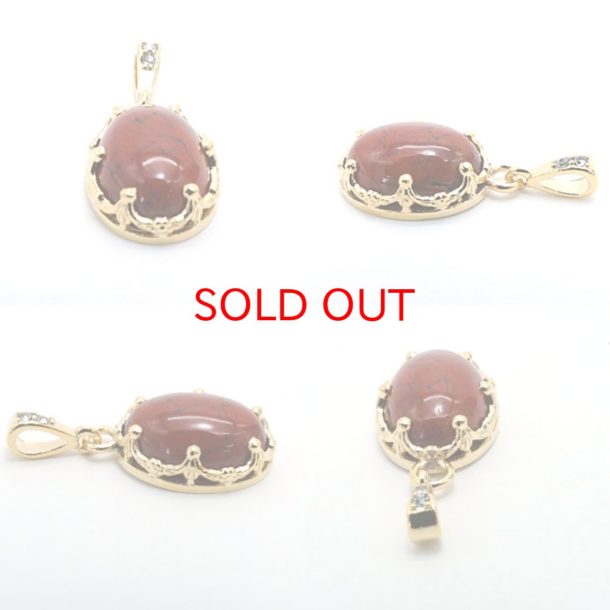 画像2: 佐渡赤玉石 ネックレス 日本製  日本銘石 新潟県産 【 一点もの 】ペンダント  赤玉石 赤石 原石 ゴールド ステンレス K18メッキ 世界に一つだけ お守り 浄化 天然石 パワーストーン カラーストーン (2)