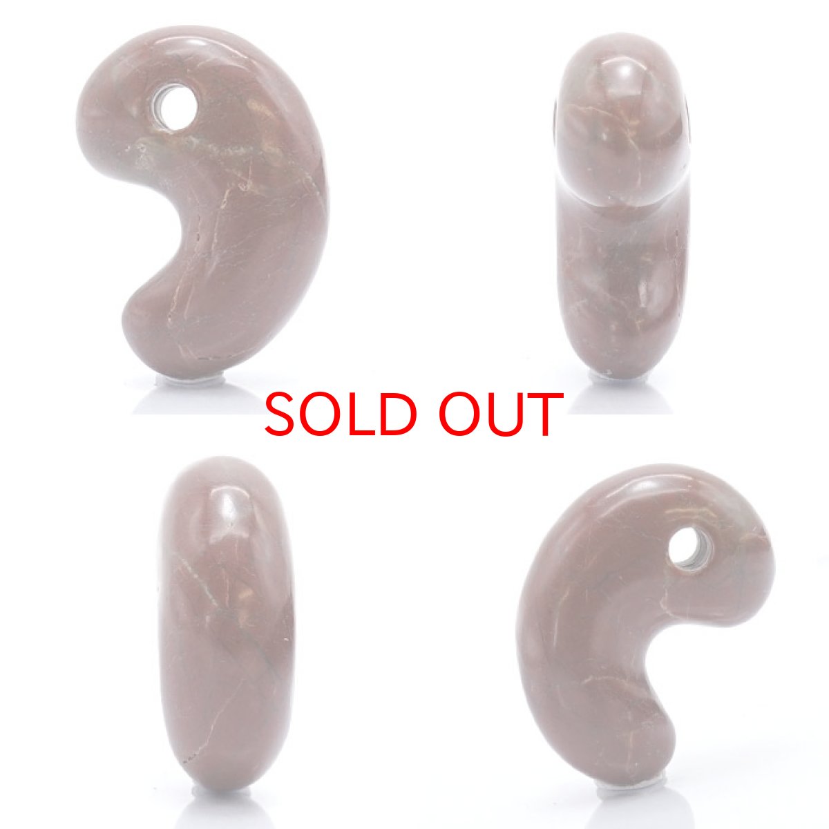 画像2: 【日本の石】紀州赤玉 勾玉 25mm 日本銘石 和歌山県 貴重 希少 鉱石 鉱物 天然石 Kishu Redstone パワーストーン カラーストーン (2)