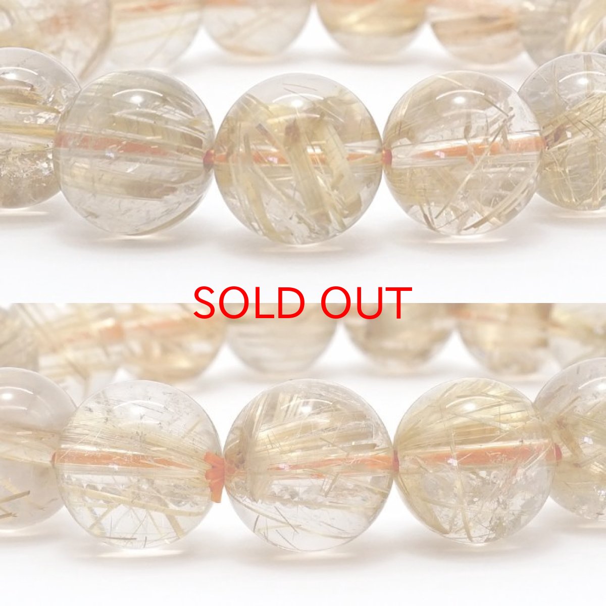 画像2: 【 一点もの 】 ゴールドルチルクォーツ ブレスレット 12.7mm ブラジル産 ルチル goldrutil ゴールド 金紅石入り水晶 黄金色 天然石 パワーストーン カラーストーン (2)