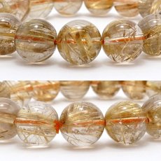 画像2: 【 一点もの 】 ゴールドルチルクォーツ ブレスレット 12.7mm ブラジル産 ルチル goldrutil ゴールド 金紅石入り水晶 黄金色 天然石 パワーストーン カラーストーン (2)