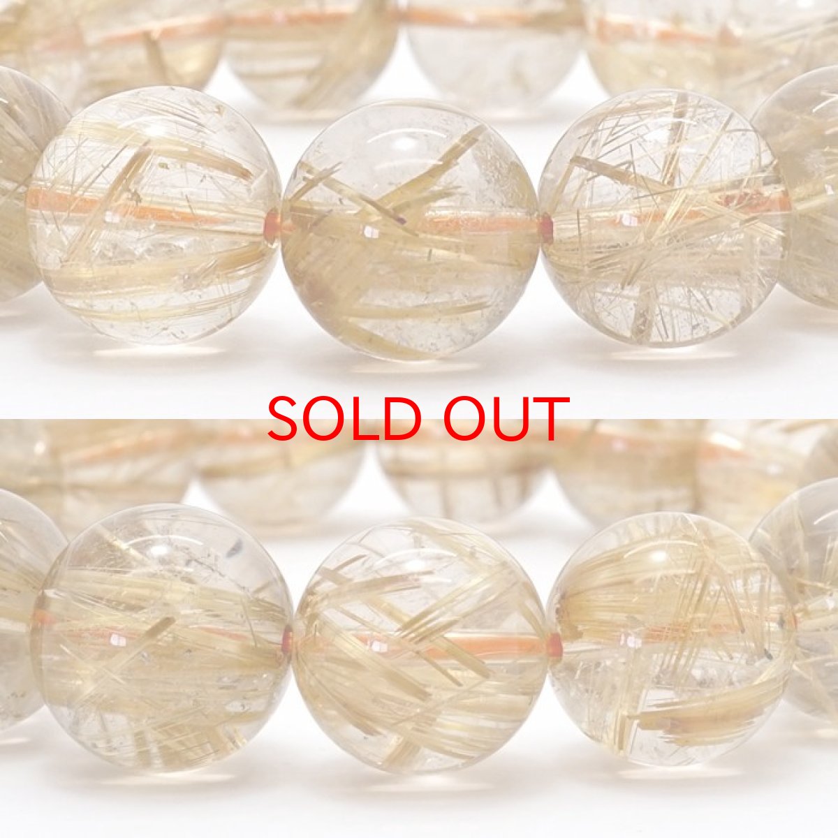 画像2: 【 一点もの 】 ゴールドルチルクォーツ ブレスレット 14.5mm ブラジル産 ルチル goldrutil ゴールド 金紅石入り水晶 黄金色 天然石 パワーストーン カラーストーン (2)