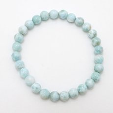 画像3: 【一点物】 ラリマー ブレスレット 6mm ドミニカ共和国産 Larimar ブルー・ペクトライト 天然石 パワーストーン カラーストーン (3)