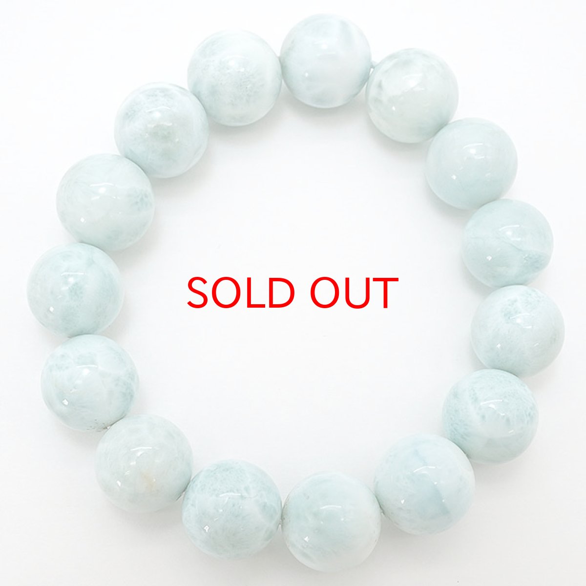 画像3: 【一点物】 ラリマー ブレスレット 14mm ドミニカ共和国産 Larimar ブルー・ペクトライト 天然石 パワーストーン カラーストーン (3)