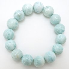 画像3: 【一点物】 ラリマー ブレスレット 14mm ドミニカ共和国産 Larimar ブルー・ペクトライト 天然石 パワーストーン カラーストーン (3)