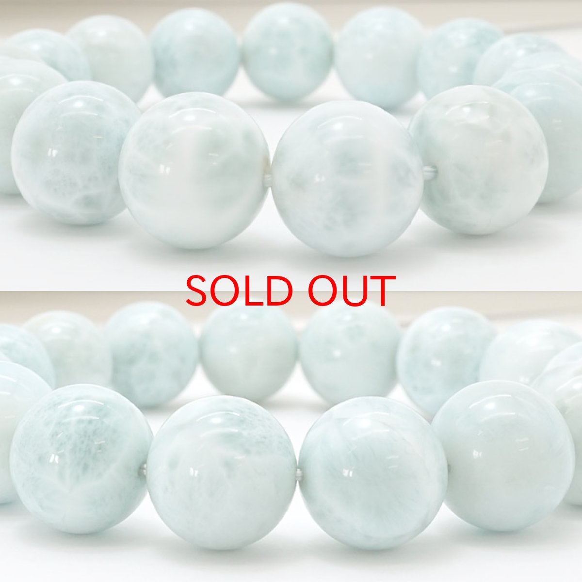 画像2: 【一点物】 ラリマー ブレスレット 14mm ドミニカ共和国産 Larimar ブルー・ペクトライト 天然石 パワーストーン カラーストーン (2)