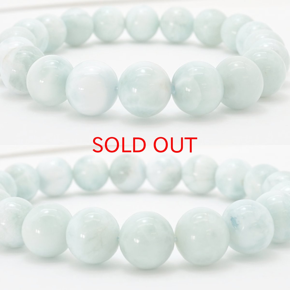 画像2: 【20%OFFセール】 ラリマー ブレスレット 10mm ドミニカ共和国産 Larimar ブルー・ペクトライト 天然石 パワーストーン カラーストーン (2)