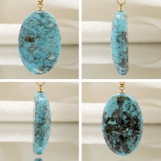 画像2: ペルシアンターコイズ ペンダントトップ イラン産 【 一点もの 】 ターコイズ Prussian Turquoise トルコ石 12月誕生石 ペンダント ネックレス トップ 天然石 パワーストーン (2)