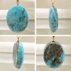 画像2: ペルシアンターコイズ ペンダントトップ イラン産 【 一点もの 】 ターコイズ Prussian Turquoise トルコ石 12月誕生石 ペンダント ネックレス トップ 天然石 パワーストーン (2)