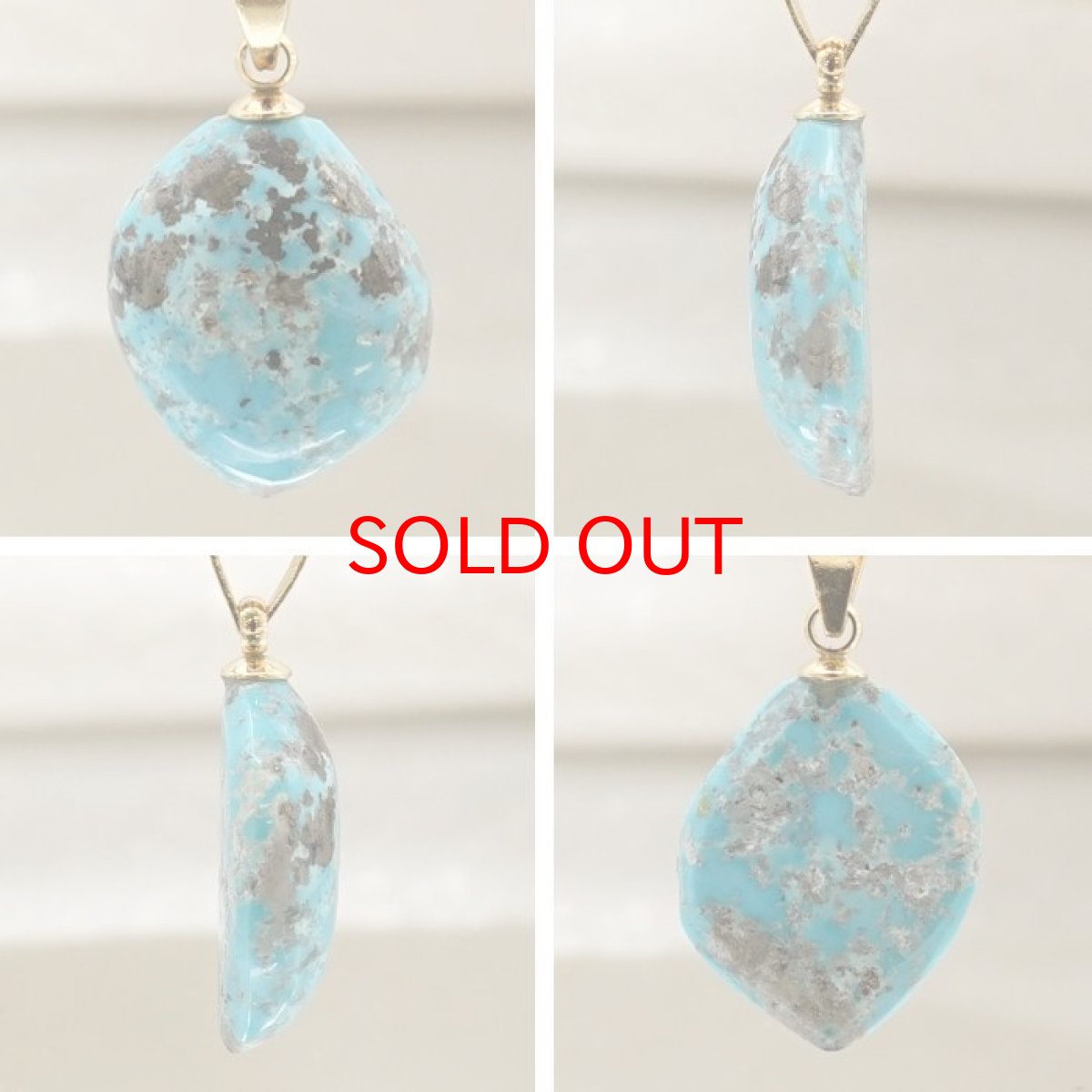 画像2: ペルシアンターコイズ ペンダントトップ イラン産 【 一点もの 】 ターコイズ Prussian Turquoise トルコ石 12月誕生石 ペンダント ネックレス トップ 天然石 パワーストーン カラーストーン (2)