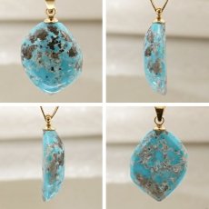 画像2: ペルシアンターコイズ ペンダントトップ イラン産 【 一点もの 】 ターコイズ Prussian Turquoise トルコ石 12月誕生石 ペンダント ネックレス トップ 天然石 パワーストーン カラーストーン (2)