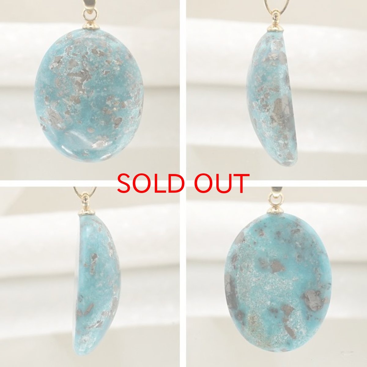 画像2: ペルシアンターコイズ ペンダントトップ イラン産 【 一点もの 】 ターコイズ Prussian Turquoise トルコ石 12月誕生石 ペンダント ネックレス トップ 天然石 パワーストーン (2)