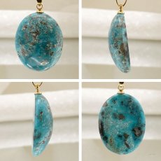 画像2: ペルシアンターコイズ ペンダントトップ イラン産 【 一点もの 】 ターコイズ Prussian Turquoise トルコ石 12月誕生石 ペンダント ネックレス トップ 天然石 パワーストーン (2)