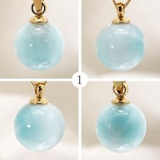 画像2: 【 一点もの 】 ラリマー ペンダントトップ ドミニカ産 日本製 Larimar ブルー・ペクトライト ネックレス お守り 浄化 天然石 パワーストーン カラーストーン (2)