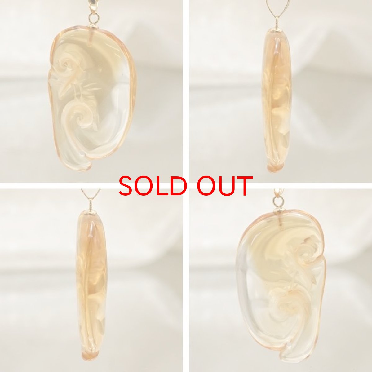 画像2: シトリン 如意 彫り ペンダントトップ K18 ブラジル産 【 一点もの 】 Citrine 日本製 原石 ペンダント ネックレス トップ 天然石 パワーストーン カラーストーン (2)