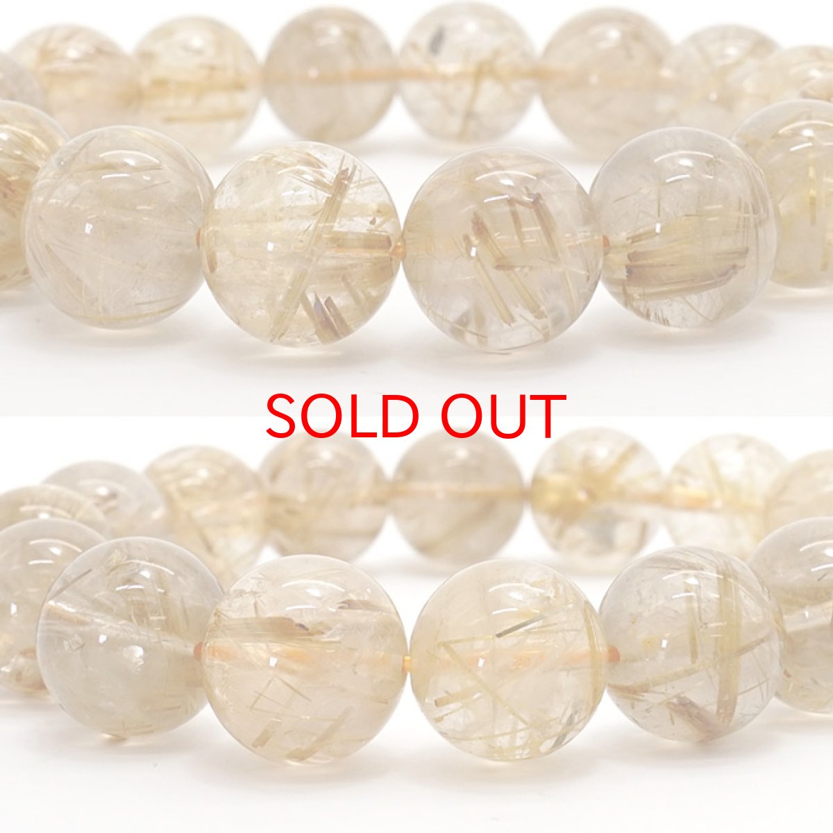 画像2: 【 一点もの 】 ゴールドルチルクォーツ ブレスレット 13mm ブラジル産 ルチル goldrutil ゴールド 金紅石入り水晶 黄金色 天然石 パワーストーン カラーストーン (2)