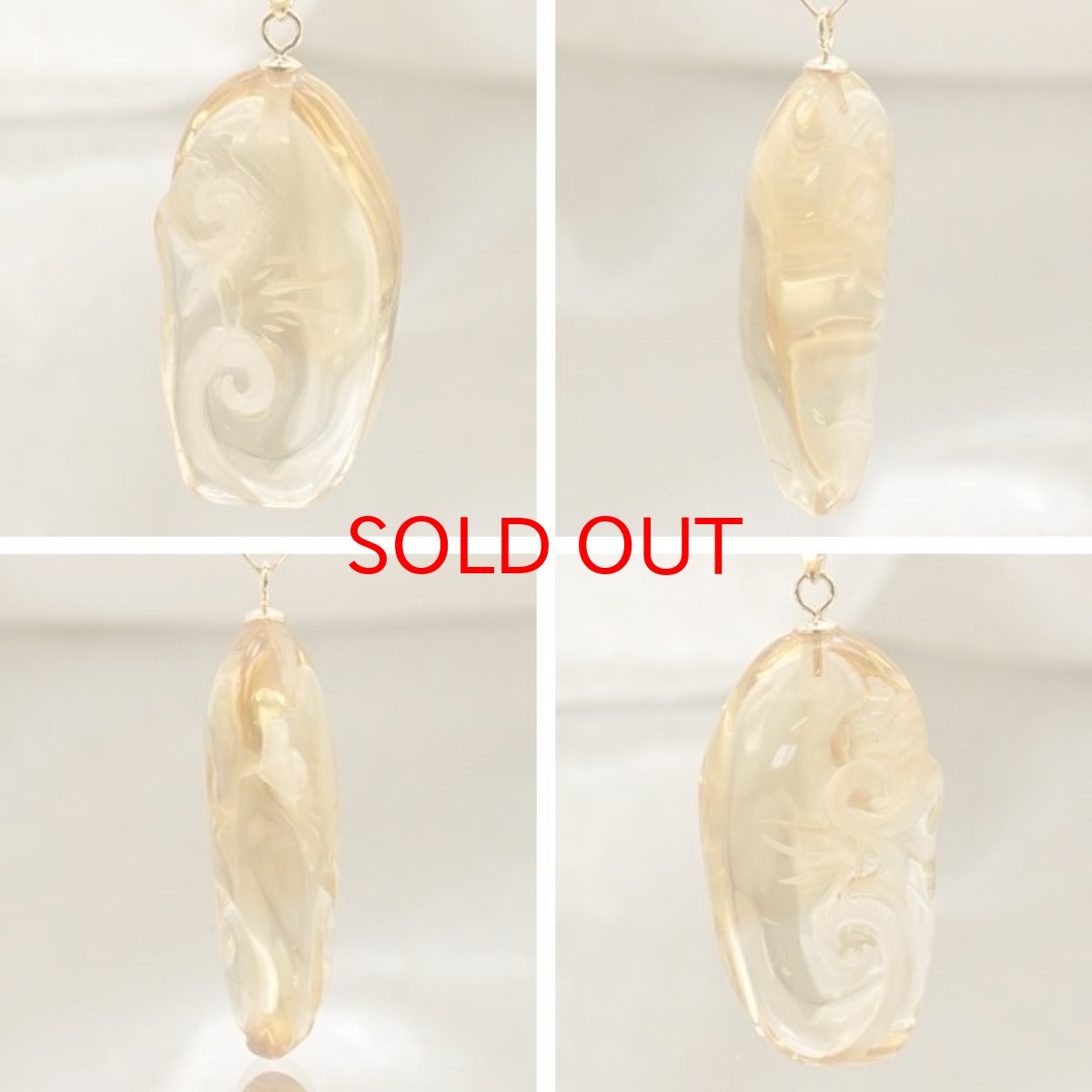 画像2: シトリン 如意 彫り ペンダントトップ K18 ブラジル産 【 一点もの 】 Citrine 日本製 原石 ペンダント ネックレス トップ 天然石 パワーストーン カラーストーン (2)