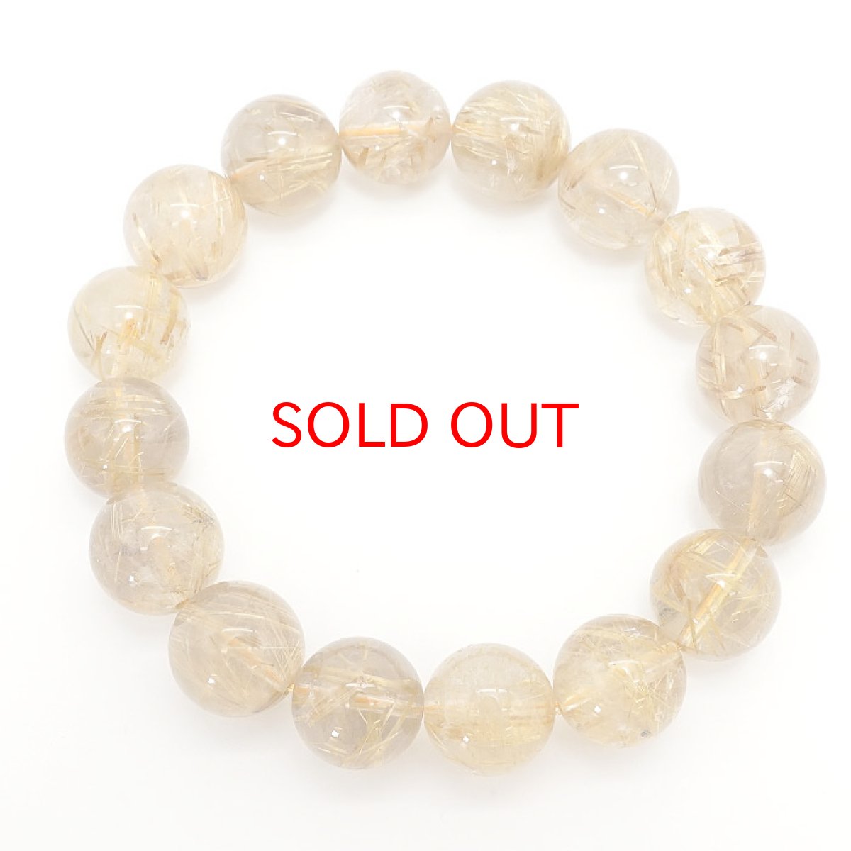 画像4: 【 一点もの 】 ゴールドルチルクォーツ ブレスレット 13mm ブラジル産 ルチル goldrutil ゴールド 金紅石入り水晶 黄金色 天然石 パワーストーン カラーストーン (4)